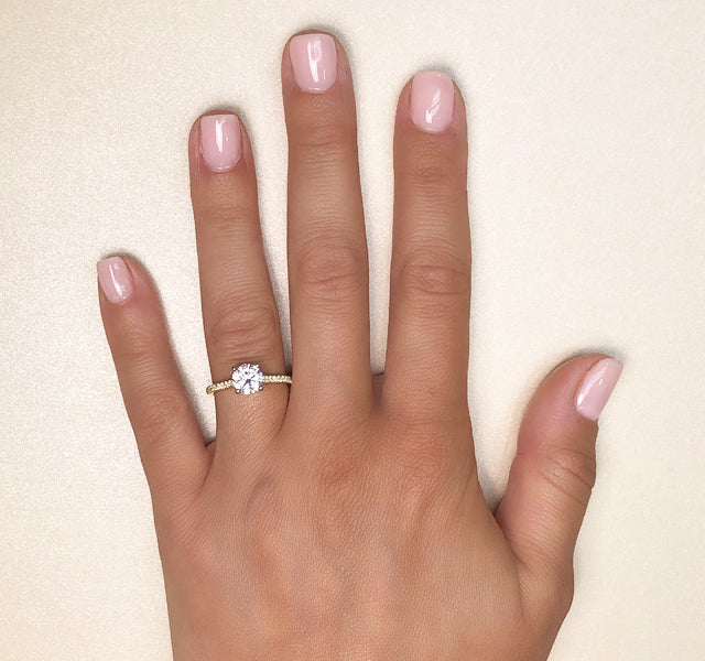 New Aire Engagement Ring Setting with Diamonds in 18KY