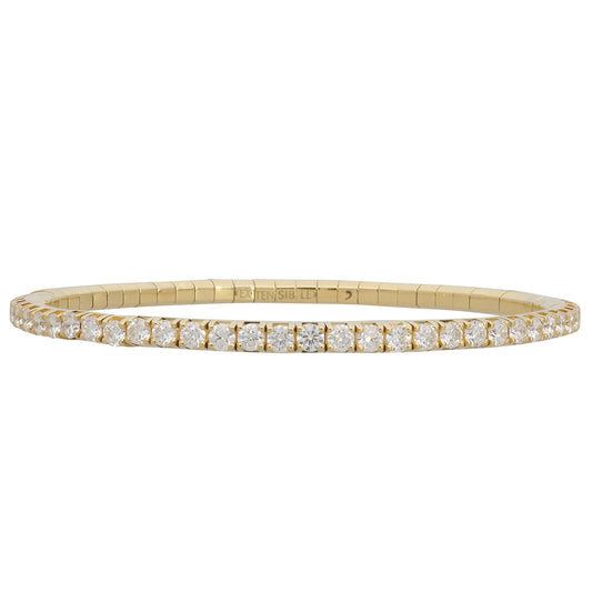 Spring Stretch Tennis Bracelet in Yellow Gold