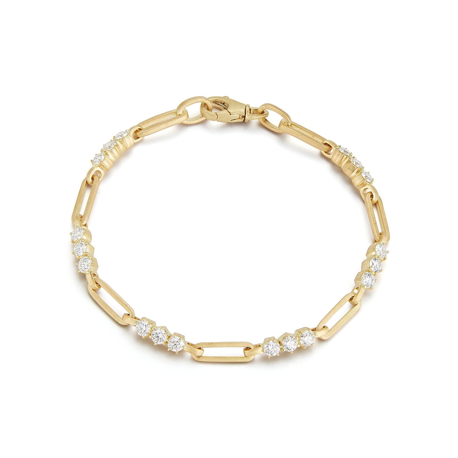 Pia Gold Chain Link Bracelet with Diamonds