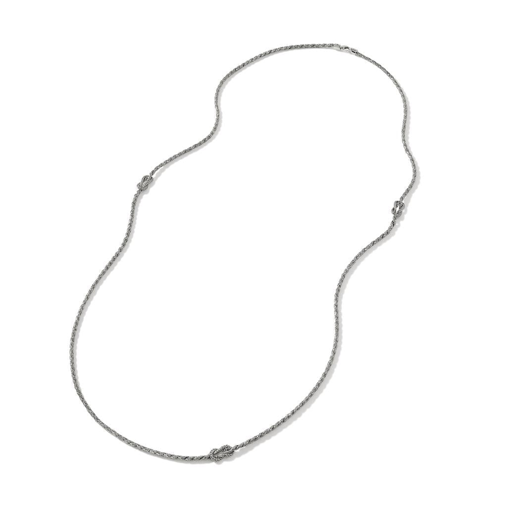 Classic Chain Love Knot Twisted Chain Station Necklace