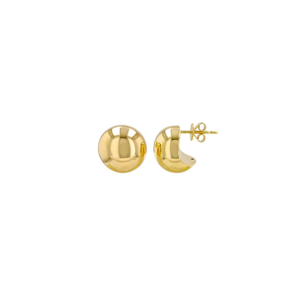 Button Stud Earrings in Yellow Gold