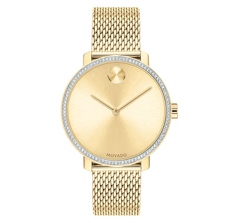 36mm Bold Shimmer with Gold Toned Dial and Crystal Pave Bezel