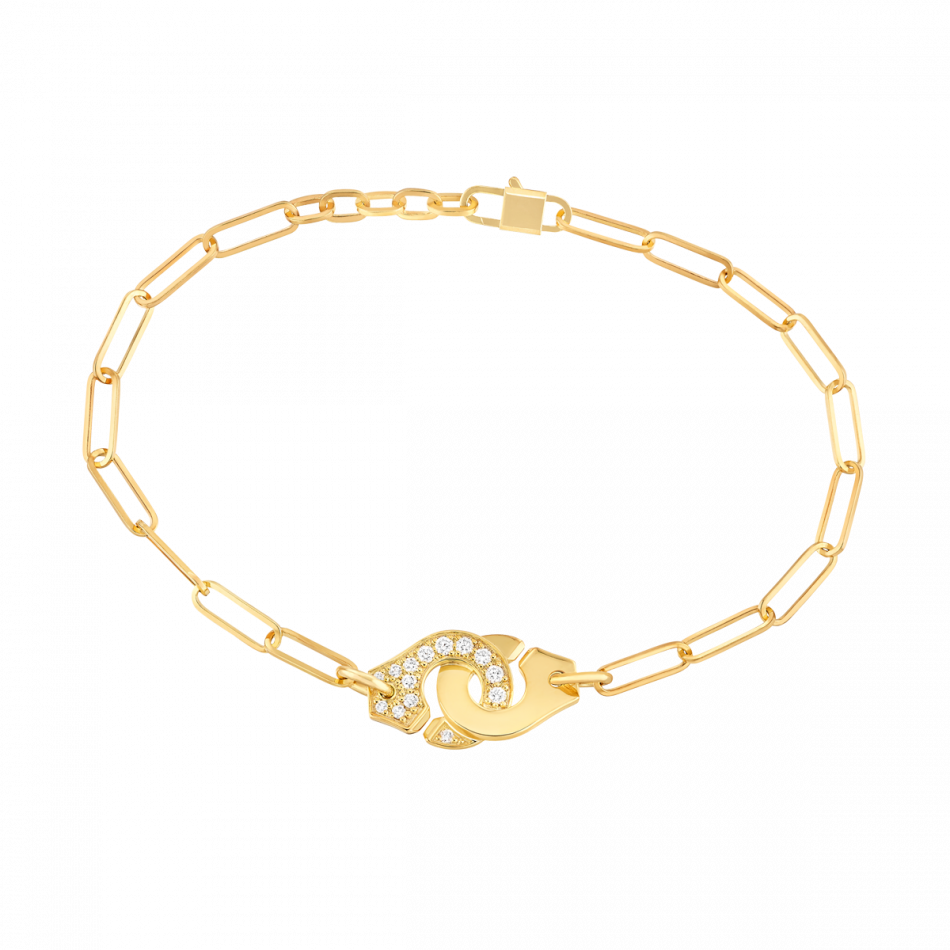 Menottes R10 Bracelet in Yellow Gold with Diamonds