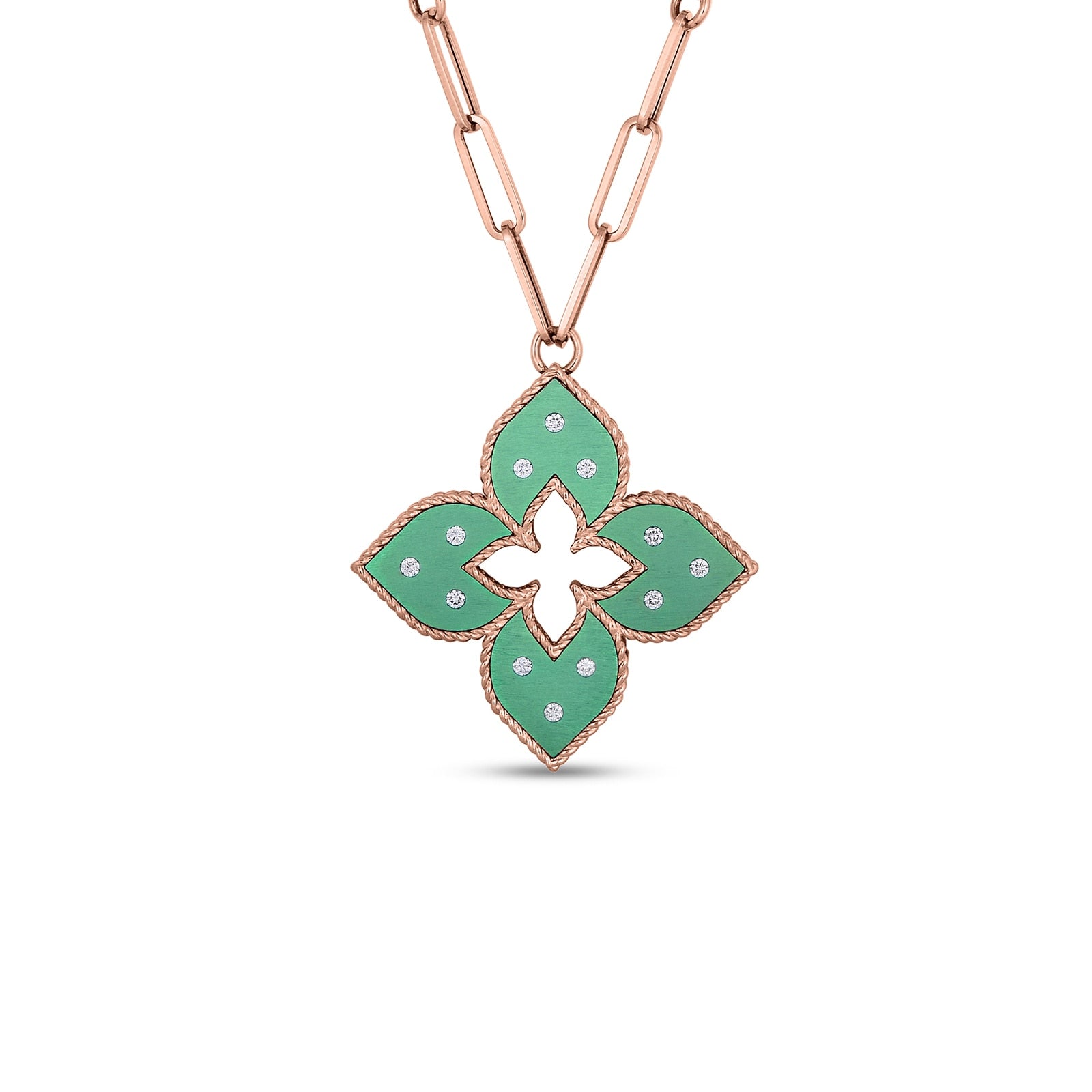Rose Gold & Green Titanium Venetian Princess Necklace