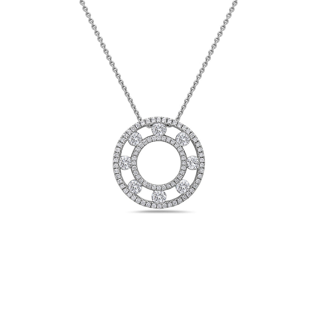 Air Circle Diamond Pendant Necklace