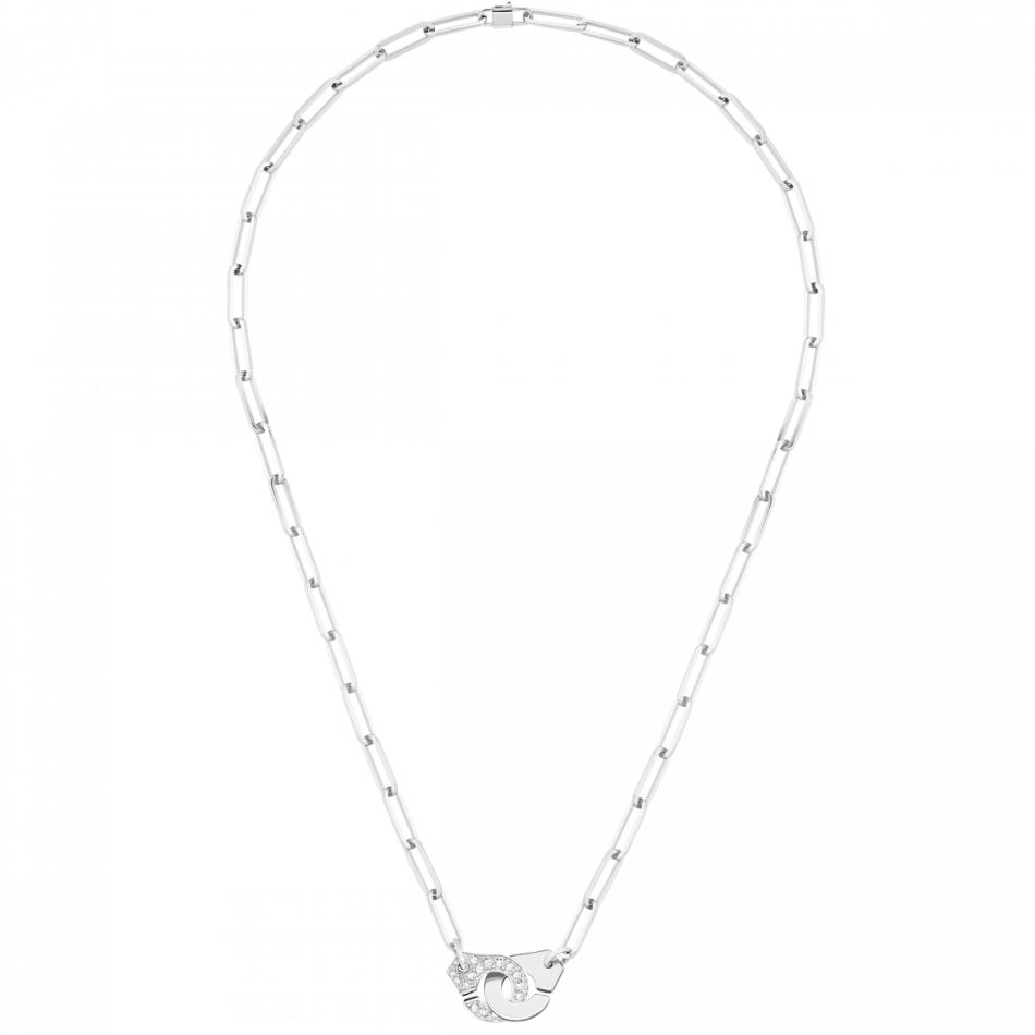 Menottes R12 Necklace with Diamonds in White Gold