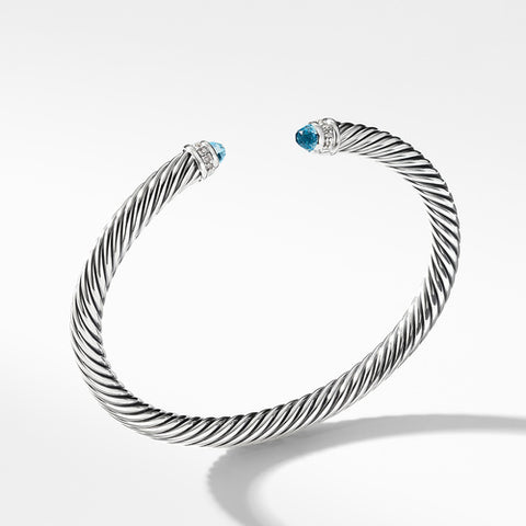 Cable Classics Collection® Bracelet with Blue Topaz and Diamonds