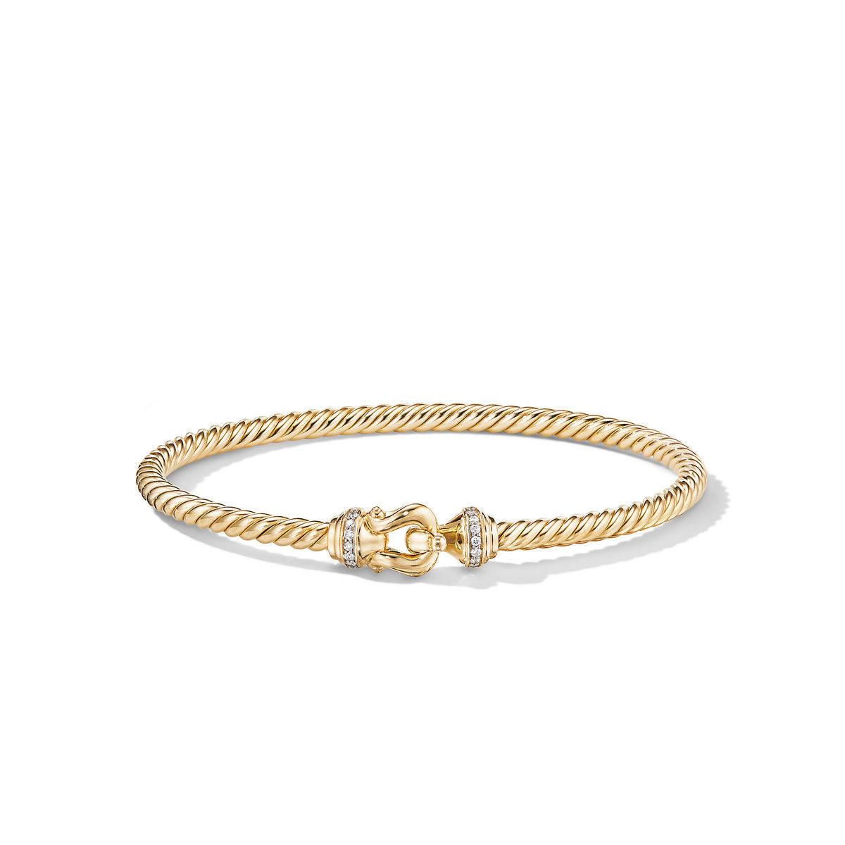 Buckle Bracelet in 18K Yellow Gold with Diamonds