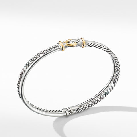 Two-Row Buckle Bracelet with 18K Yellow Gold