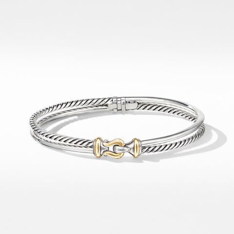 Two-Row Buckle Bracelet with 18K Yellow Gold
