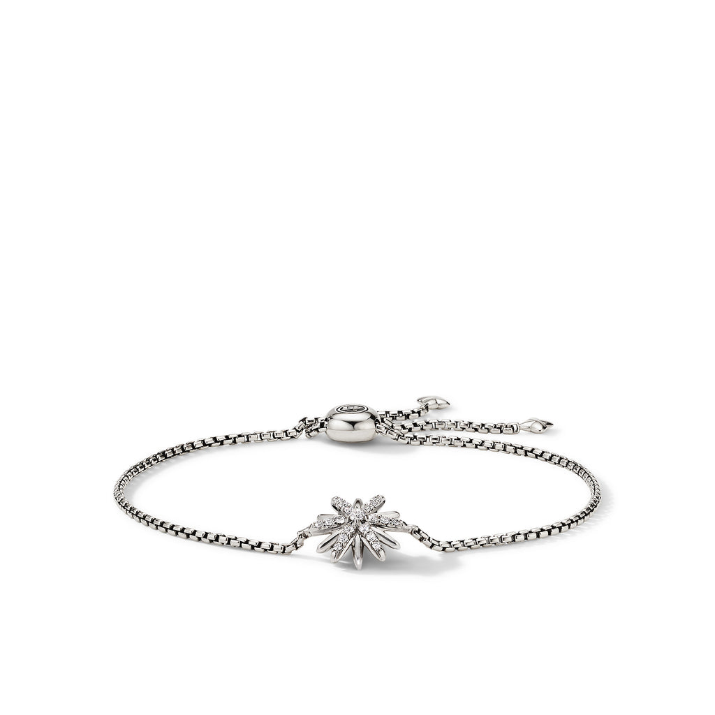 Starburst Station Chain Bracelet with Pavé Diamonds