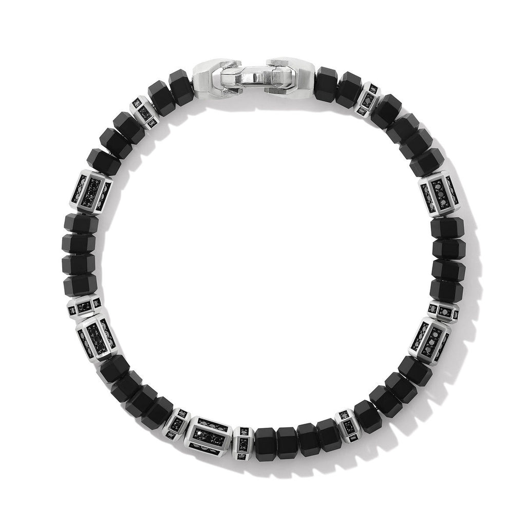 DY Hex Bead Bracelet with Black Onyx and Pavé Black Diamonds