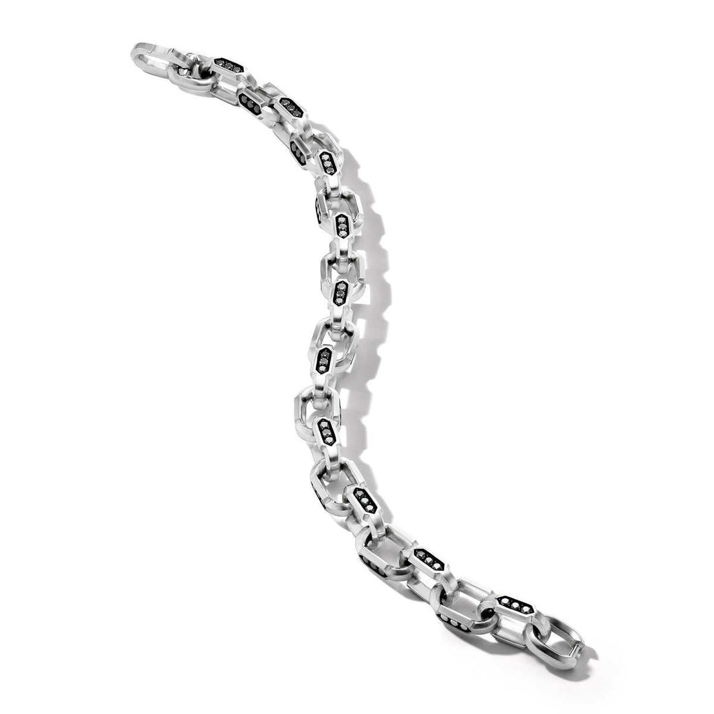 DY Hex Chain Link Bracelet with Pavé Black Diamonds