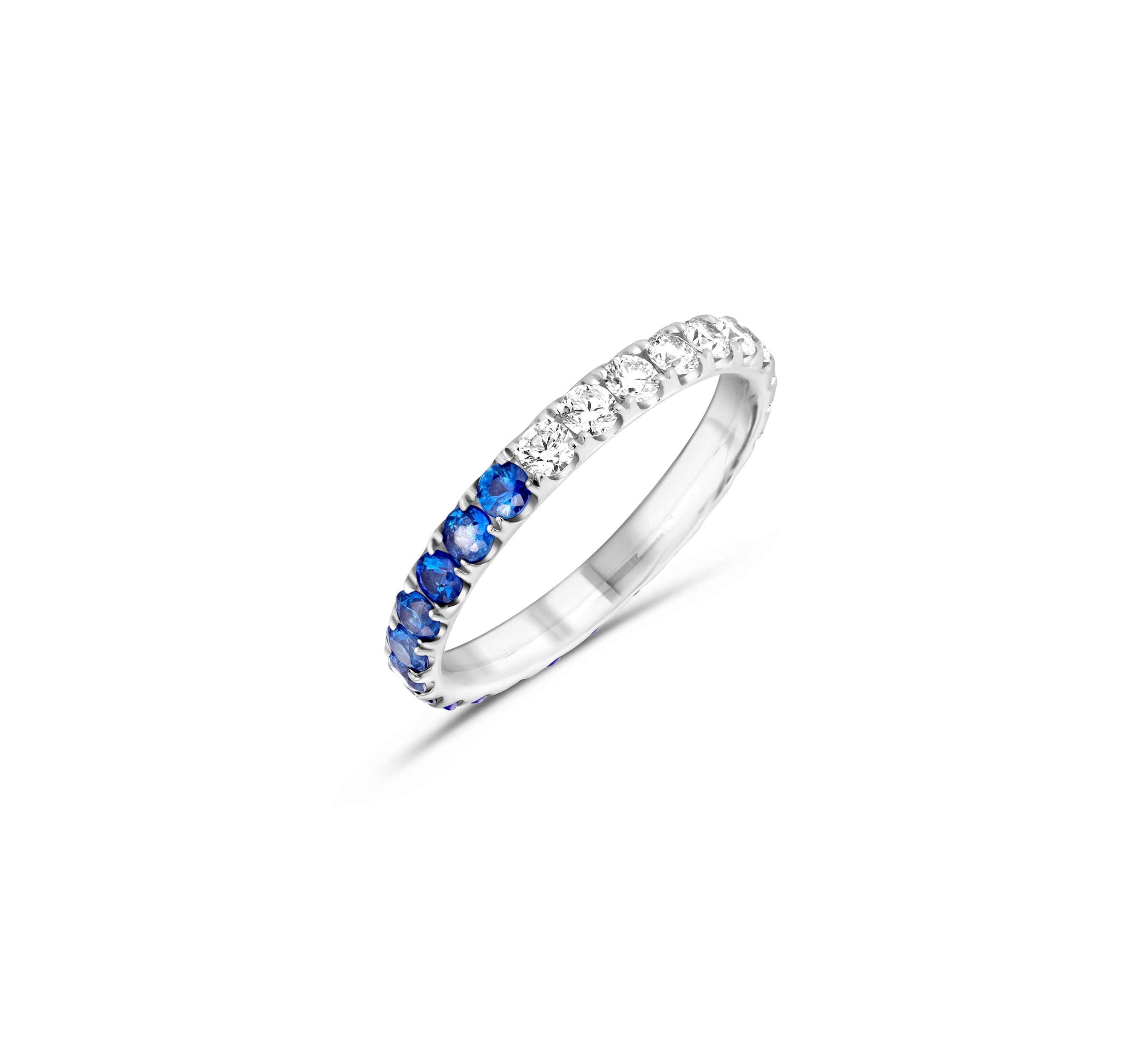 Half Blue Sapphire & Diamond Ring