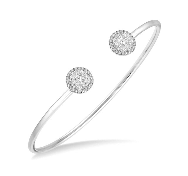 Bangle with Diamonds in White Gold