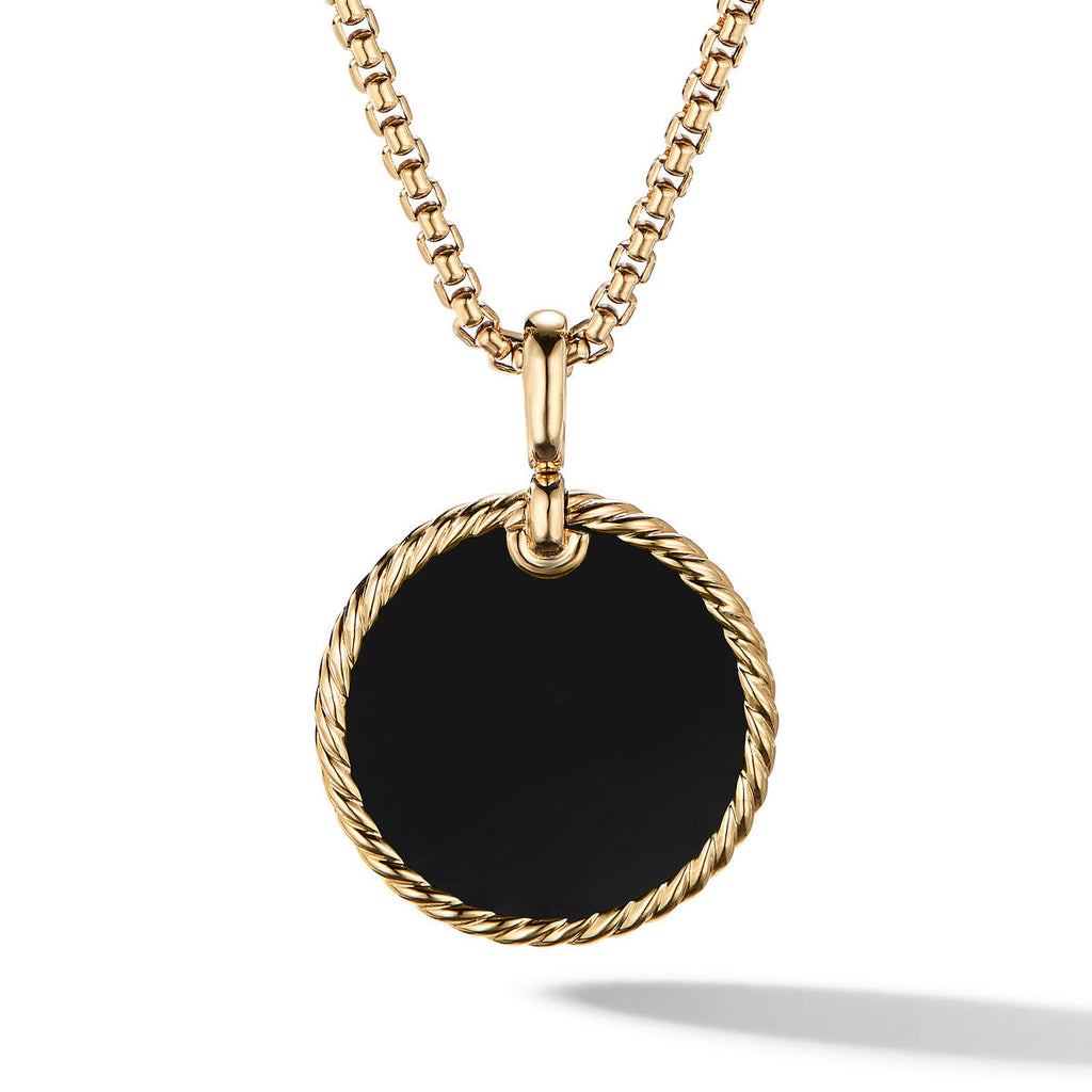 DY Elements® Reversible Disc Pendant in 18K Yellow Gold with Black Onyx and Mother of Pearl