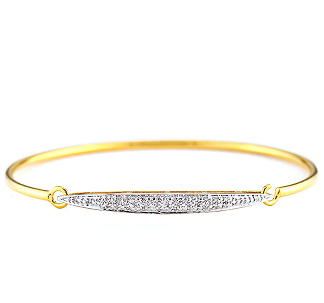 Bangle Bracelet with Diamonds in Gold Plated Sterling Silver Mann's Jewelers