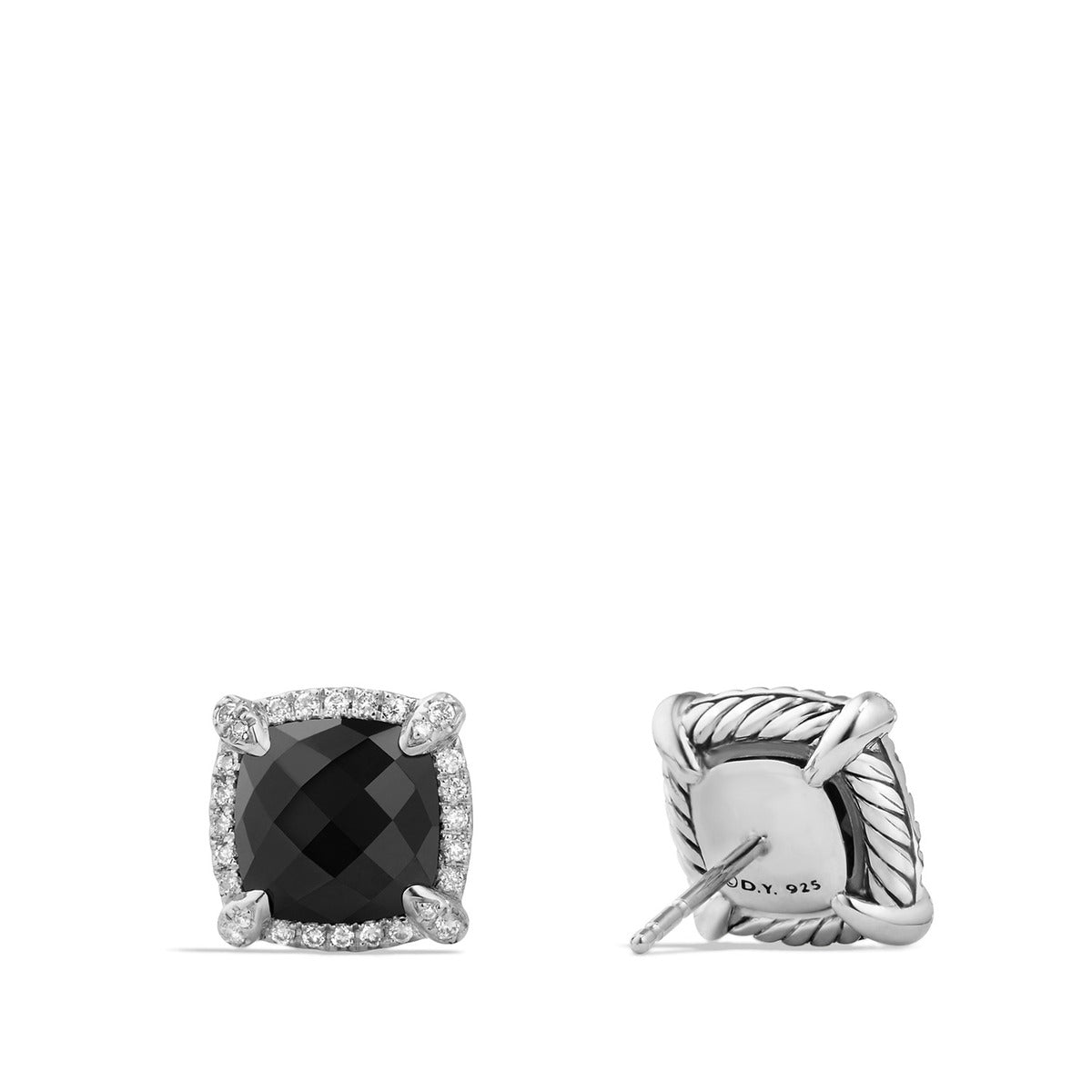 Chatelaine® Pavé Bezel Earring with Black Onyx and Diamonds mm