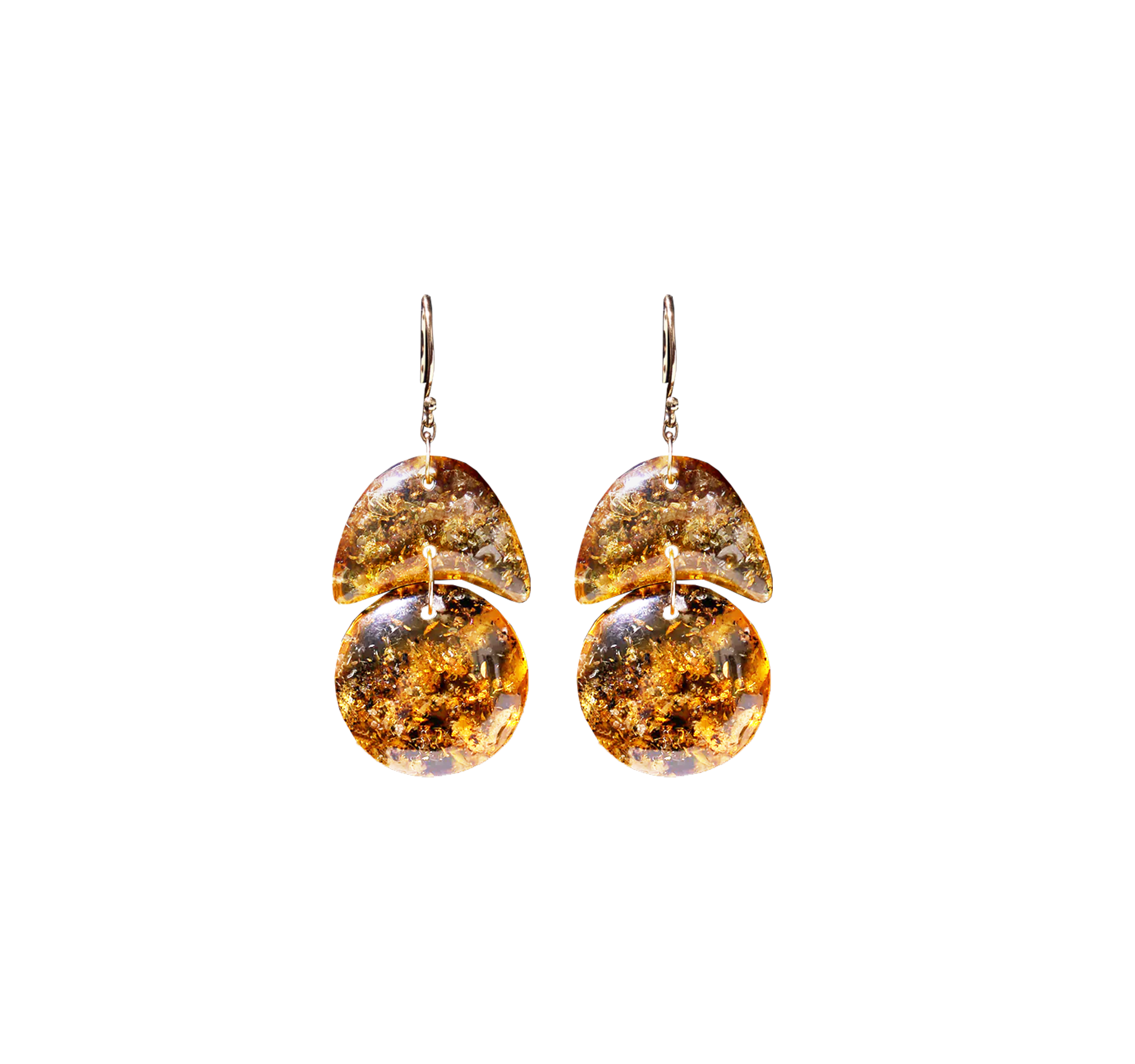 Tiny Arp Earrings in Amber