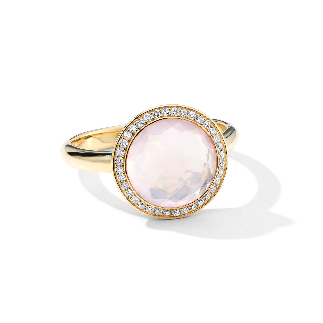 Rock Candy Lollitini Ring in Rose Quartz with Diamonds
