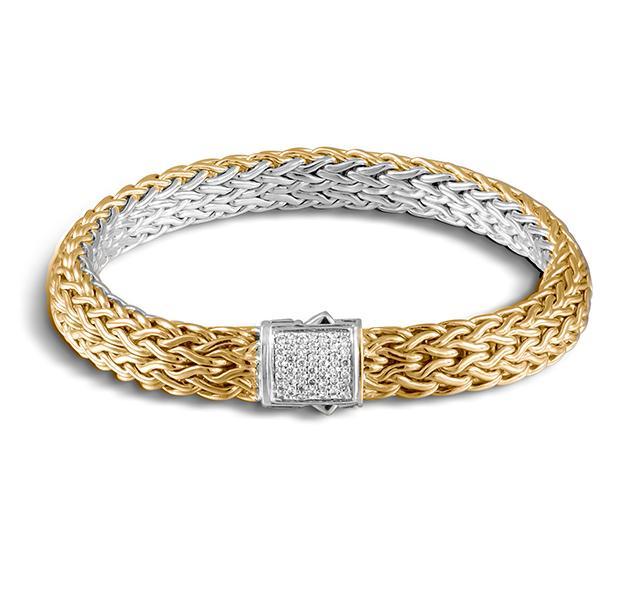 Classic Chain Medium Reversible Bracelet with Diamonds