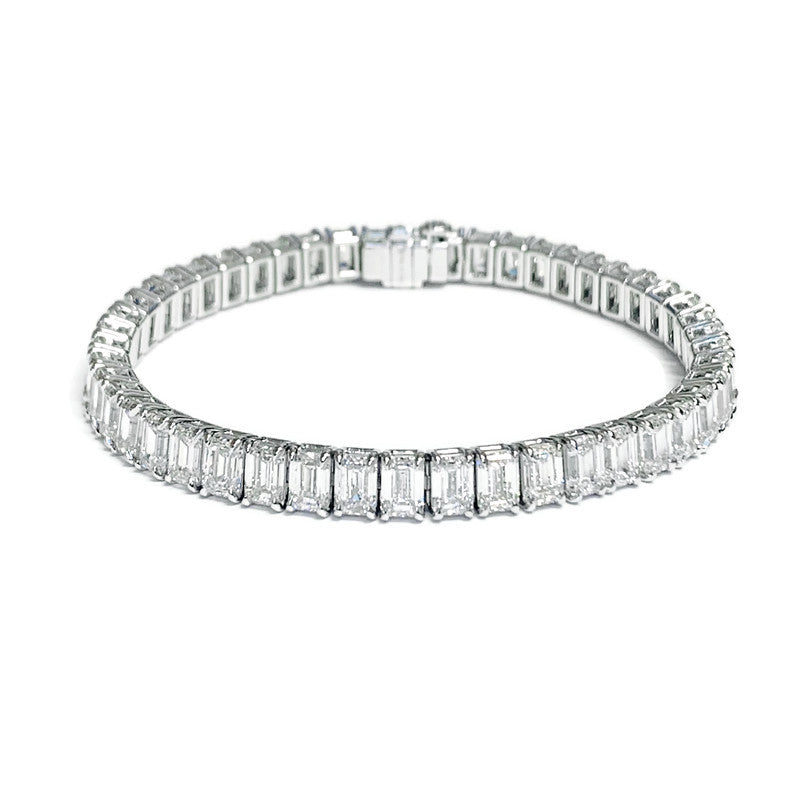 Platinum Bezel Diamond Tennis Bracelet (5 CTW - H-I / SI1-SI2)