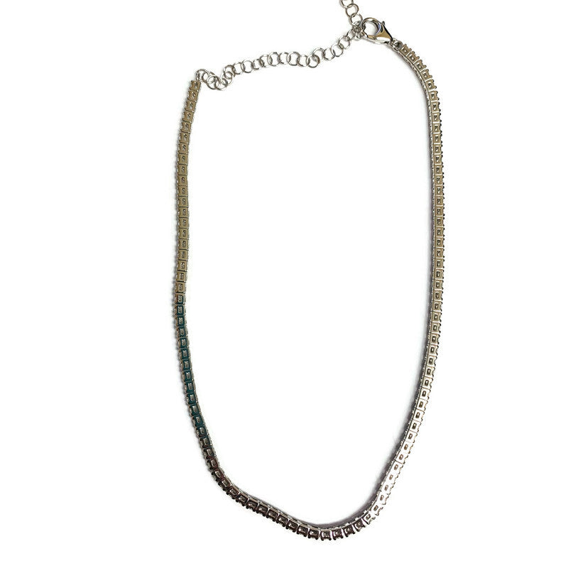 Adjustable Diamond Choker Tennis Necklace