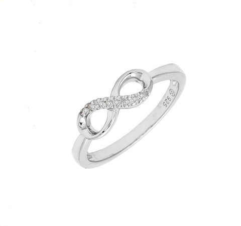 Diamond Infinity Ring in Sterling Silver