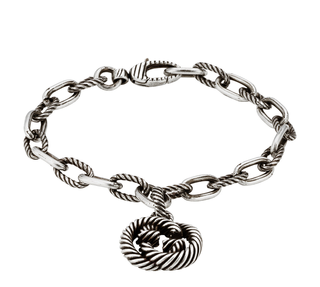 Interlocking G Charm Bracelet in Sterling Silver