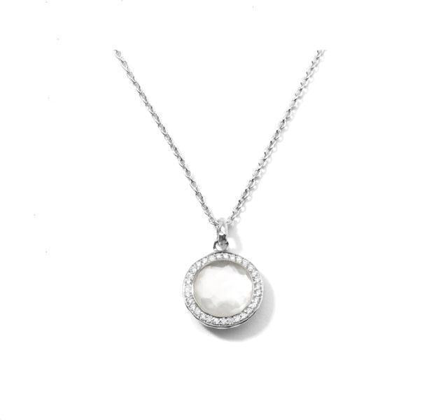 Lollipop Pendant in Mother-of-Pearl with Diamond Frame
