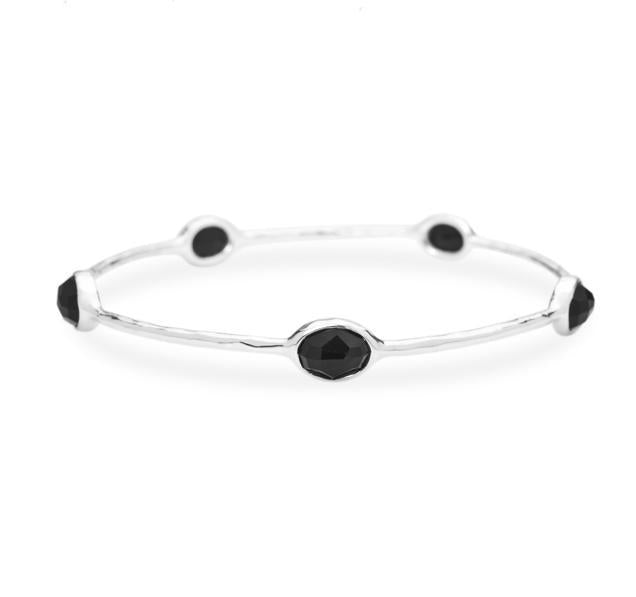 Silver Rock Candy 5-stone Bangle in Black Onyx