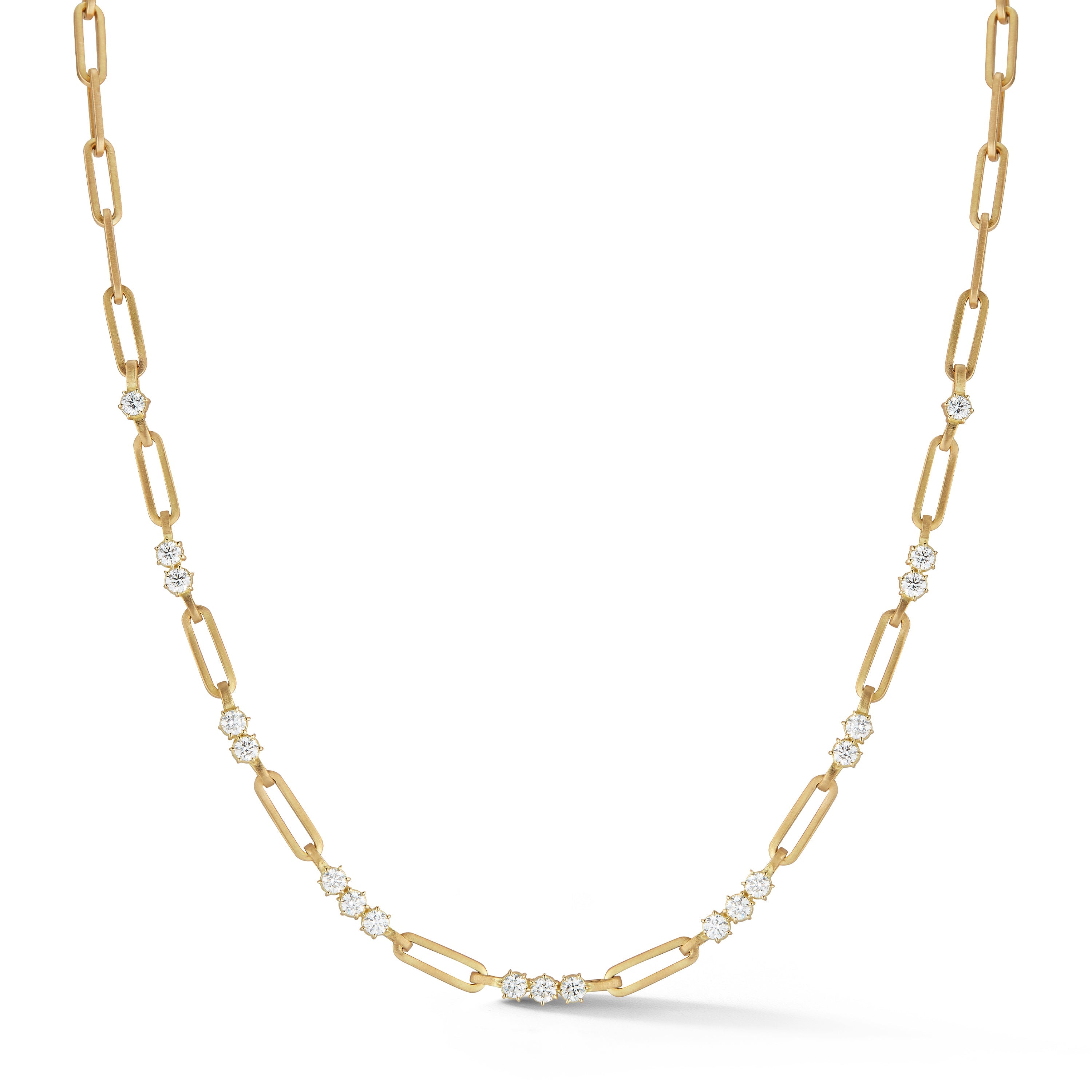 Pia Chain Necklace with Alternating Diamonds