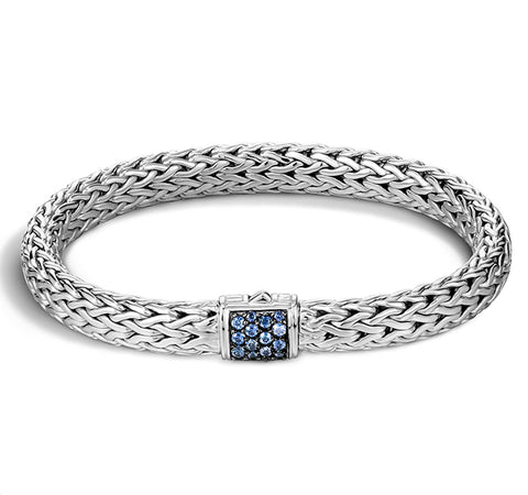 Classic Chain Bracelet with Blue Sapphires