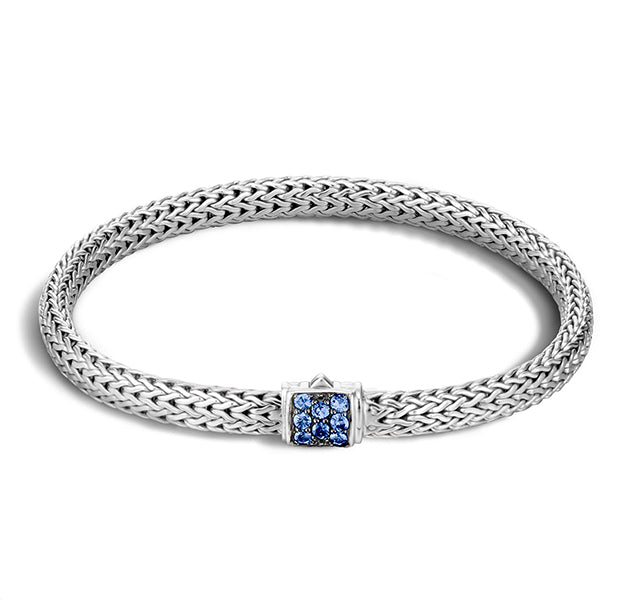 Classic Chain Bracelet with Blue Sapphire
