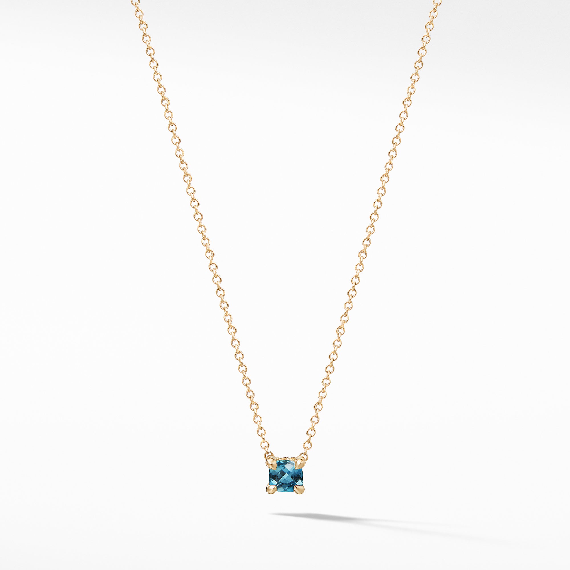 Chatelaine® Kids Necklace with Hampton Blue Topaz in 18K Gold, 4mm
