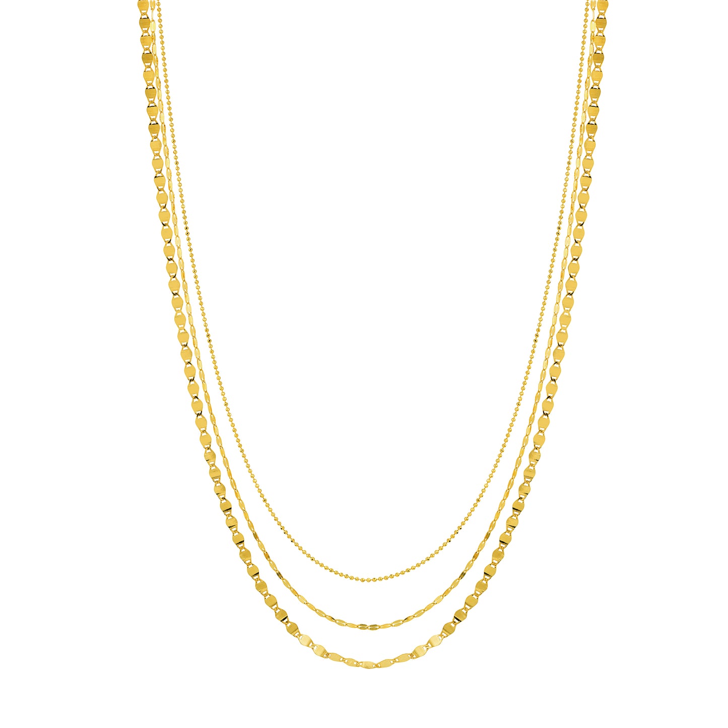 Gold Triple Strand Necklace