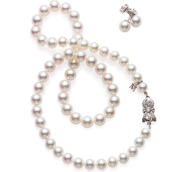 Akoya Pearl Necklace and Earring Set