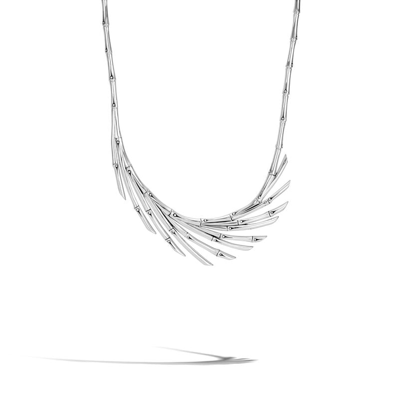 Bamboo Fan Necklace in Sterling Silver