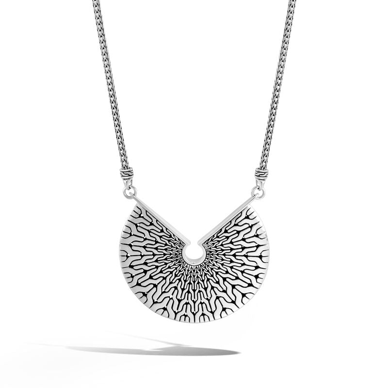 Classic Chain Radial Pendant Necklace in Sterling Silver