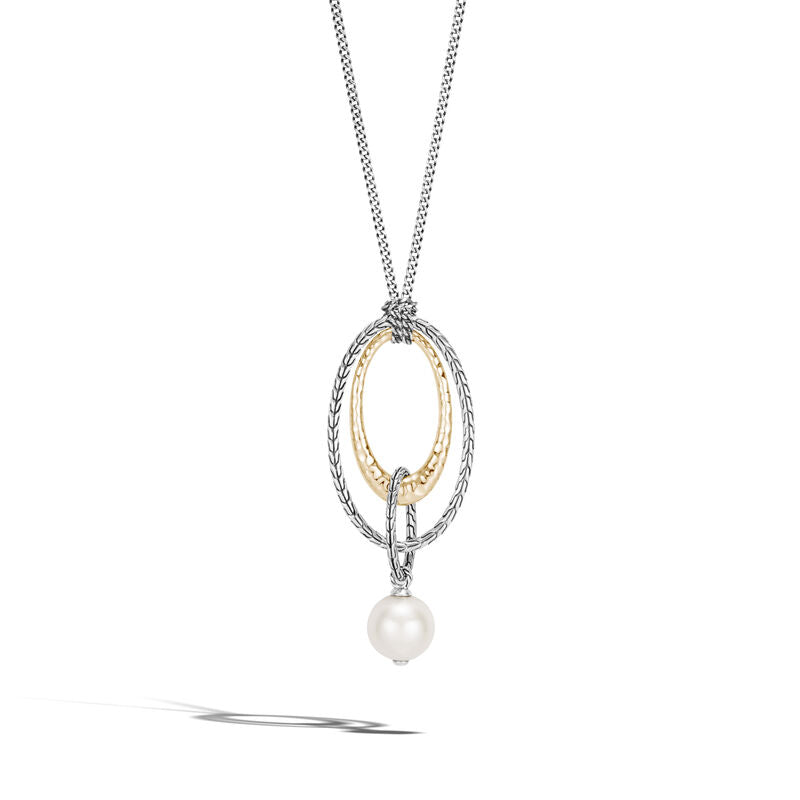 Pearl Drop Pendant Necklace in Yellow Gold