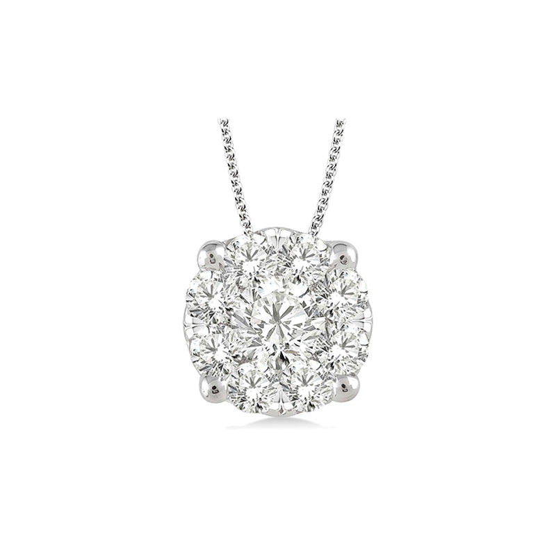 Diamond Pendant Necklace in White Gold
