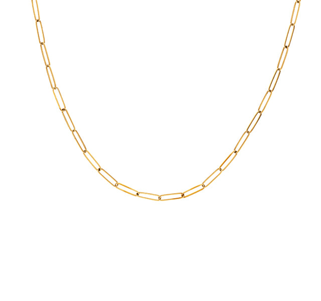 Long Link Gold Chain Necklace 16"