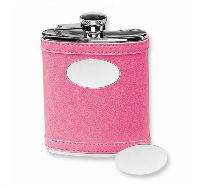 Pink Leather Flask