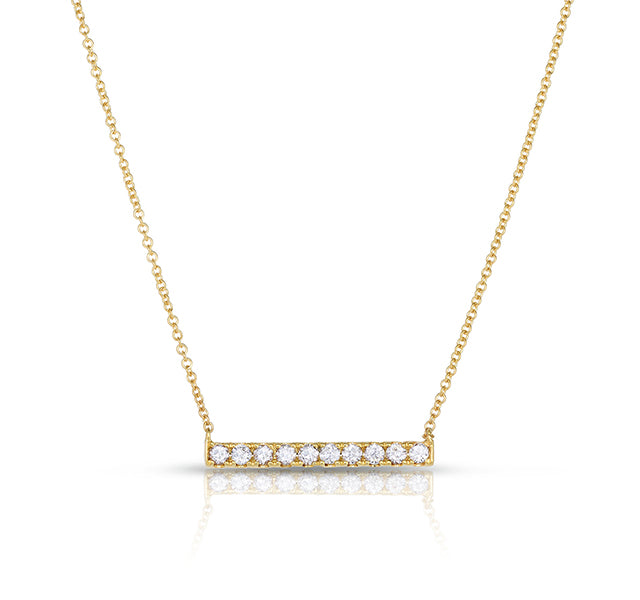 Secret Message Diamond Bar Necklace in Gold