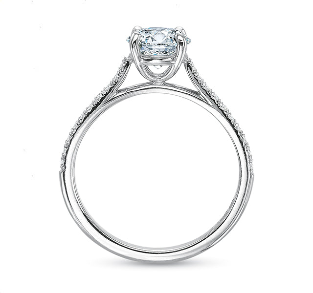 New Aire Engagement Ring Setting with Diamonds in 18KW