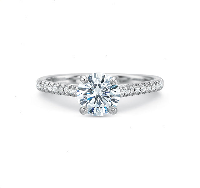 New Aire Engagement Ring Setting with Diamonds in 18KW