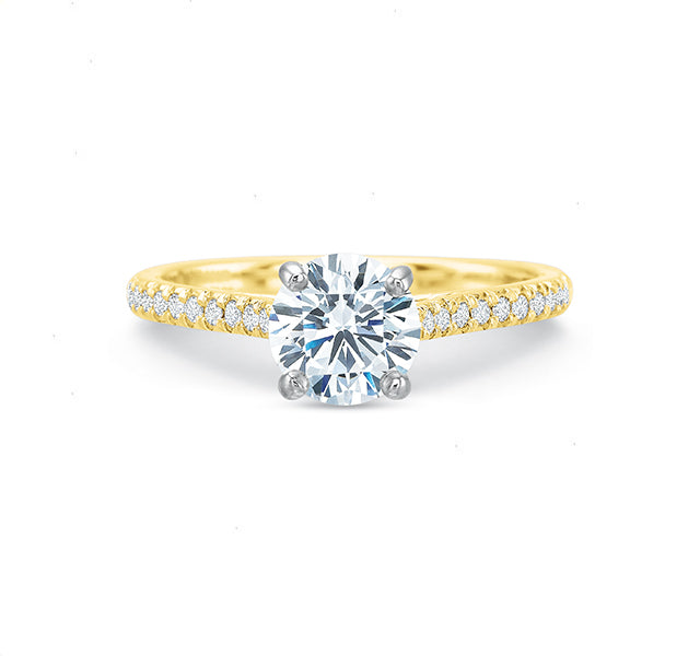 New Aire Engagement Ring Setting with Diamonds in 18KY