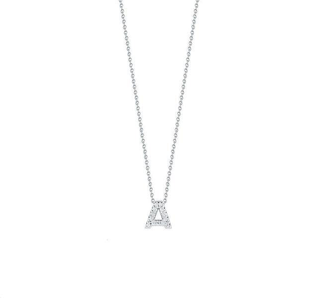 Tiny Treasures Diamond Love Letter "A" in White Gold