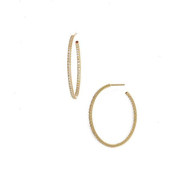 Perfect Diamond Hoops in Yellow Gold