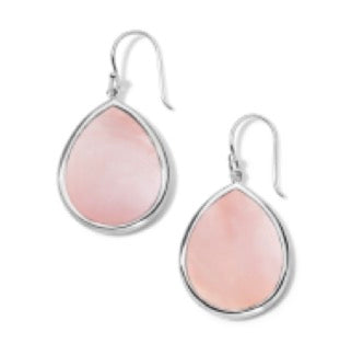 Polished Rock Candy Small Teardrop Earrings in Pink Mother-of-Pearl